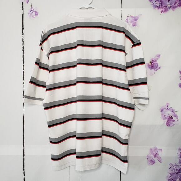 Scandia Woods Stripe Button Spread Collar Golf Polo 2XL - Picture 2 of 7
